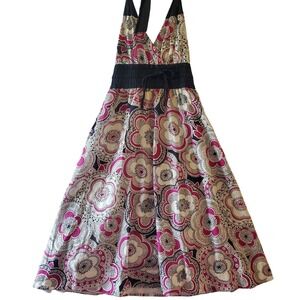 Maeve Anthropologie Dress Womens 2 Fit Flare Backless Smocked‎ Floral Halter